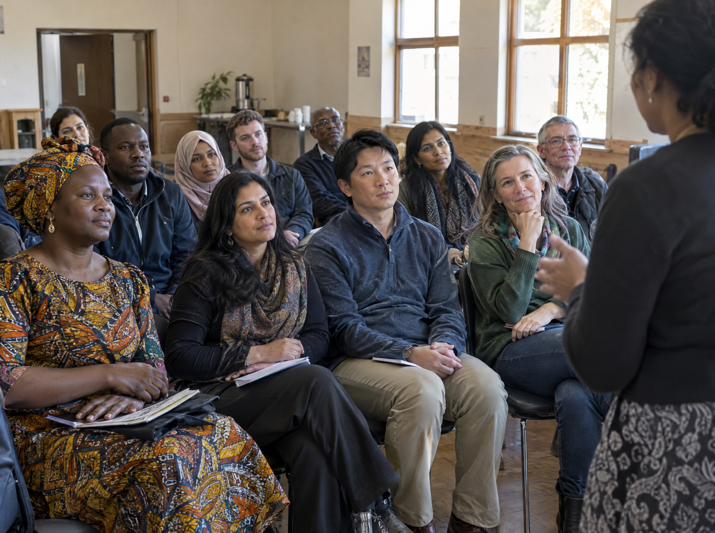 Members seated at an outreach programme session