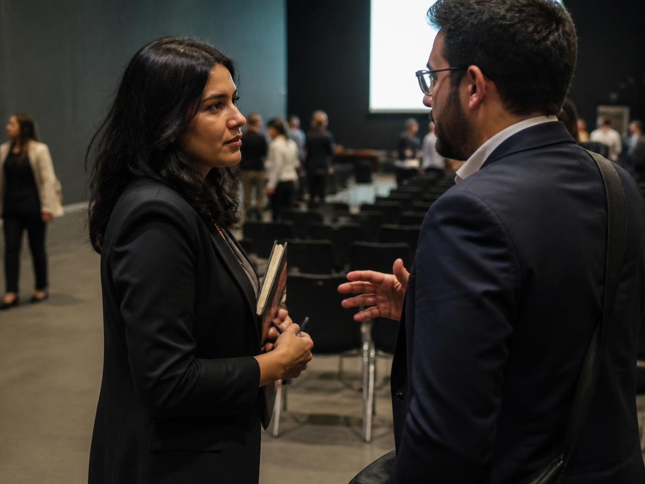 Two KBX members talking after a session